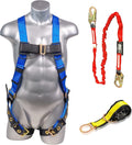 Palmer Safety ATERET Bundle 1D Full Body Safety Harness 6' Safety Lanyard 4' Anchor Strap I OSHA Compliant Arrest Kit I Ideal for Construction & Scaffolding Use