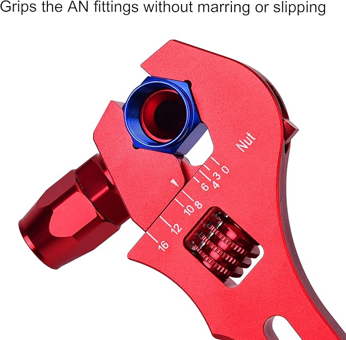 EVIL ENERGY AN Fitting Hose Wrench Adjustable 3AN-16AN Aluminum Red