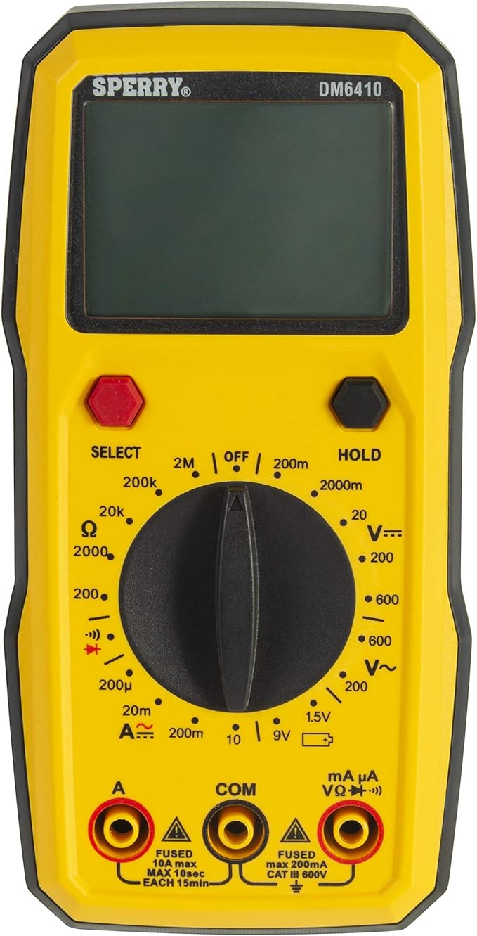 Sperry Instruments DM6410 8 Function Digital Multimeter, Yellow