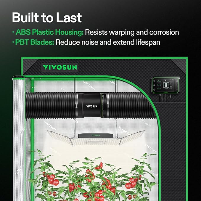 VIVOSUN 6" Inline Exhaust Fan & Speed Controller, Low Noise Workshop 345 CFM Duct Fan for HVAC Ventilation, Vent Booster Fan in Grow Tents, Basements, Bathrooms, Kitchens, Attics and 3D Printer