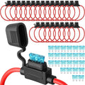 Shimeyao 24 Pcs Inline Fuse Holder Waterproof Automotive Replacement with ATC Blade Fuses for Car Truck Motorcycle Boat (14 Awg with 15 A)