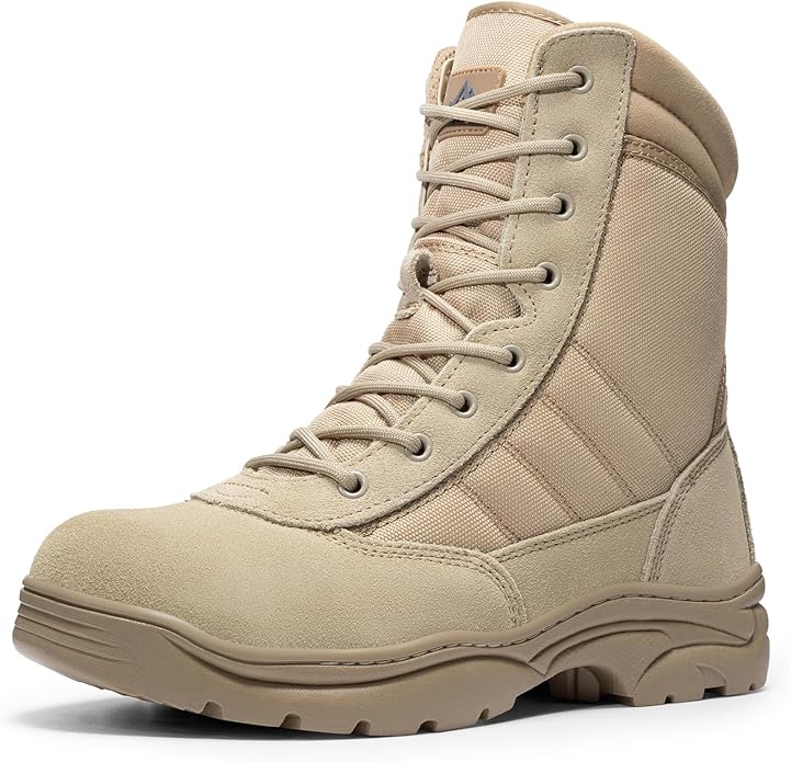 NORTIV 8 Steel Toe Boots for Men Safety Industrial & Construction Military Work Boots Slip Resistant ASTM F2413-18, TROOPER-STL