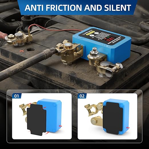 240A Kill Switch 12V Remote Battery Disconnect Switch with Led Voltage Display Automatic Power Shut Off Switch Anti Theft for Auto Car Truck Boat