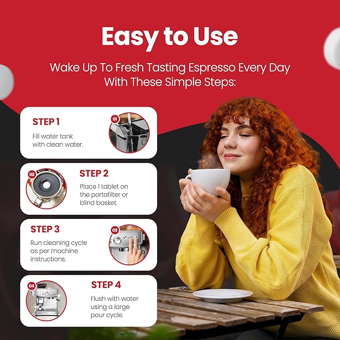 Espresso Machine Cleaning Tablets 120 Count - Coffee Machine Cleaner Tablet Compatible with Breville, Gaggia, De'Longhi, Jura, Philips & More, Universal Descaler With No Residue & Oil