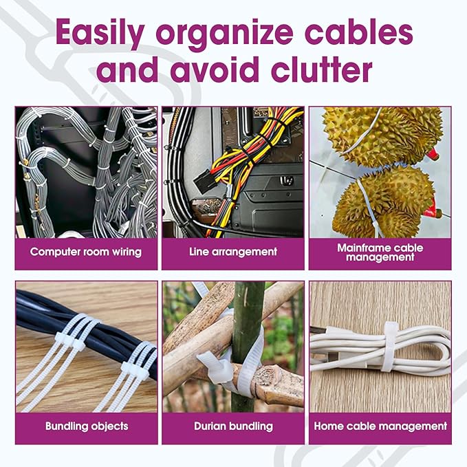 100 PCS Zip Ties 24 Inch Heavy Duty, Large Cable Ties 500lbs Tensile Strength, Black Zip Ties for Indoor and Outdoor Use, UV Resistant Wire Ties
