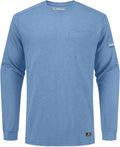 FR Shirts for Summer Crew T-Shirt 5.5OZ Heather Jersey Flame Resistant Long Sleeve Crew T Shirt CAT2