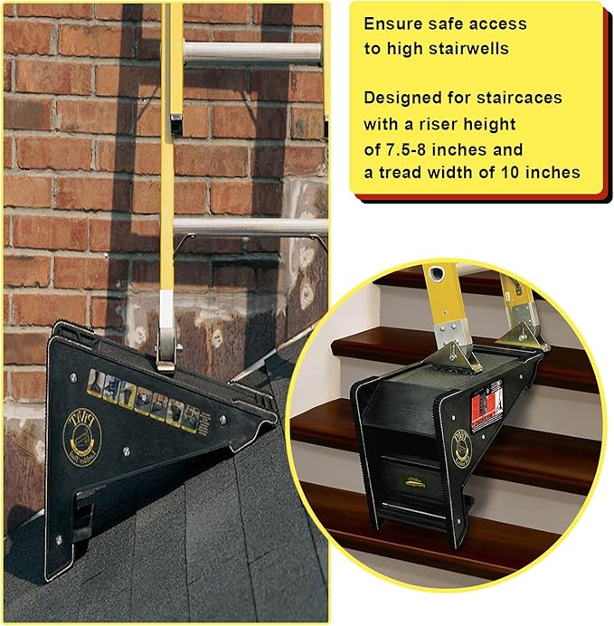 Ladder Leveler,Ladder Jacks,Ladder Stabilizer Tool with Storage Easy to Use for All Surfaces and Uneven Ground