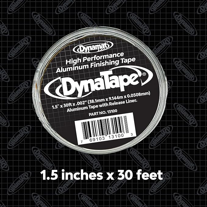 Dynamat DynaTape: Aluminum Finishing Tape for Use with Dynamat Sound Deadening & Car Insulation Material – Heavy-Duty Sealant Tape for Seams, Butyl Rubber, Wires – 1.5” in x 30 ft Roll