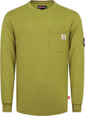 BOCOMAL FR Shirts Crewneck 7oz Midweight Flame Resistant Clothing NFPA2112 CAT2 Men's Fire Retardant Work Shirt