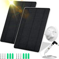 Solar Panel for Security Camera,5W USB Solar Panel for Cameras DC 5V,Camera Solar Panel Charger Micro USB & USB-C & DC,IP65 Waterproof Solar Panels with 9.8ft Cable,Adjustable Security Mount(2 Pack)