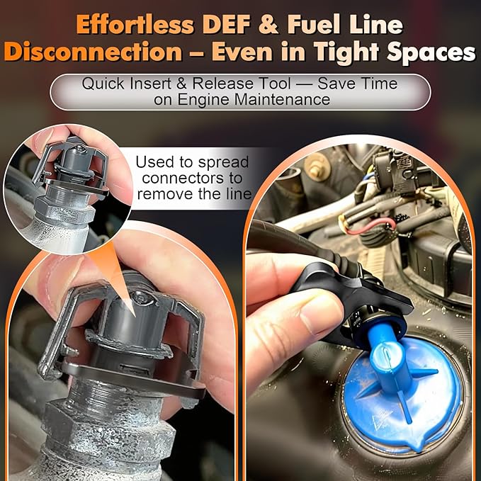 Feekoon DEF Fuel Line Disconnect Tool Set, Easy to Remove Breather/Fuel/coolant/DEF line Disconnect Tool for compressing connectors and Removing Lines