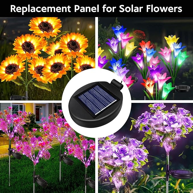 2 Pack Replacement Solar Panel for Outdoor Lights, Solar Lights Replacement Parts for DIY Repairing Outdoor Flowers Lanterns Small Panels Garden Patio Decorations
