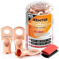 Jeemiter 20pcs 1/0 AWG Battery Lugs 3/8"(M10) & 5/16"(M8) Heavy Duty Copper Terminals with 20pcs 3:1 Heat Shrink Tubing - 0 Gauge Wire Connectors & Cable Ends in Dual-Neck Bottle for Auto Marine Solar