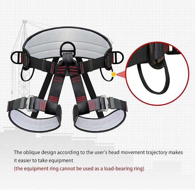 Climbing Belts, Thicken Professional Half Body Safety Belt Climbing Gear for Tree Climbing, Fire Rescue, Roofing