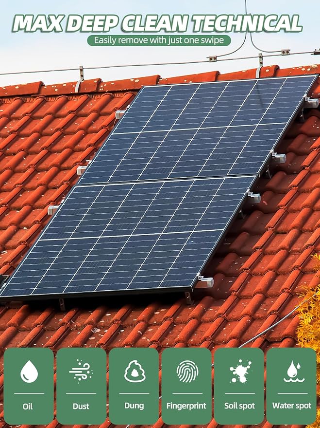 Solar Panel Cleaner 1 Gallon (Makes 600 Gallons) – Ultra Concentrated Cleaner & Max Deep Clean Formula, Multi-Surface & Safe for Solar Panels, Glass, Stainless Steel & More, Streak-Free