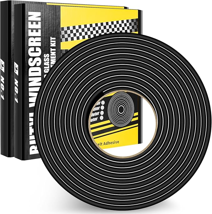 Butyl Rubber Tape Headlight Glue Sealant Rope 14.8Ft Diameter 8mm Putty Foam Strip Caulk Sealer for Automotive (Car RV Truck Marine) Window Door Windshield Sealing - Black, 2 Rolls