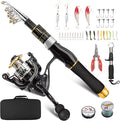 Collapsible Fishing Rod and Reel Combo, BalanZze Telescopic Fishing Rod with Spinning Reel, Portable Collapsible Fishing Pole Kit for Saltwater and Freshwater – Ideal Fishing Gift