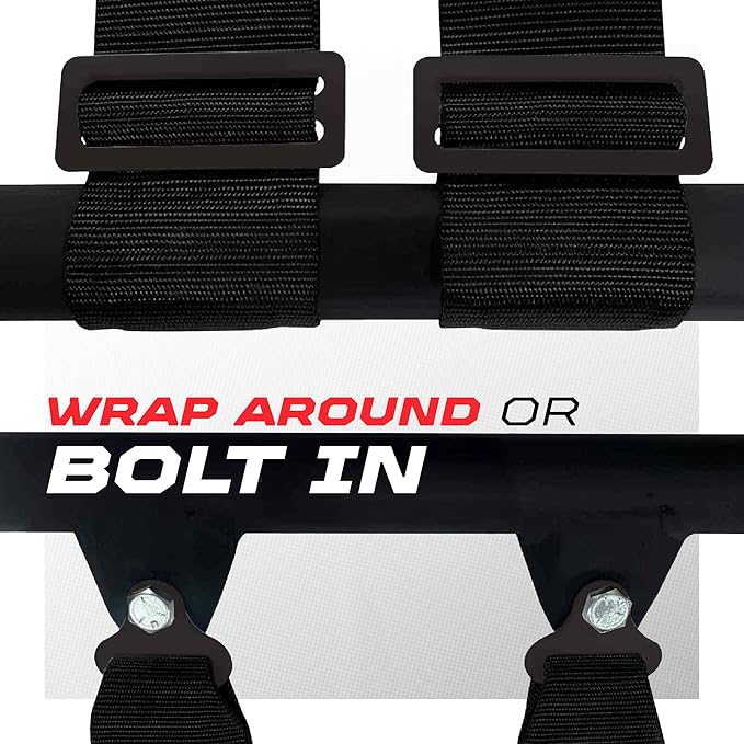 1pc 4 Point Harness for Bucket Seat, Push Release, 10 Color Options, Racing Harness, Race Car, Off Road, UTV, RZR (Black, 2 inch)