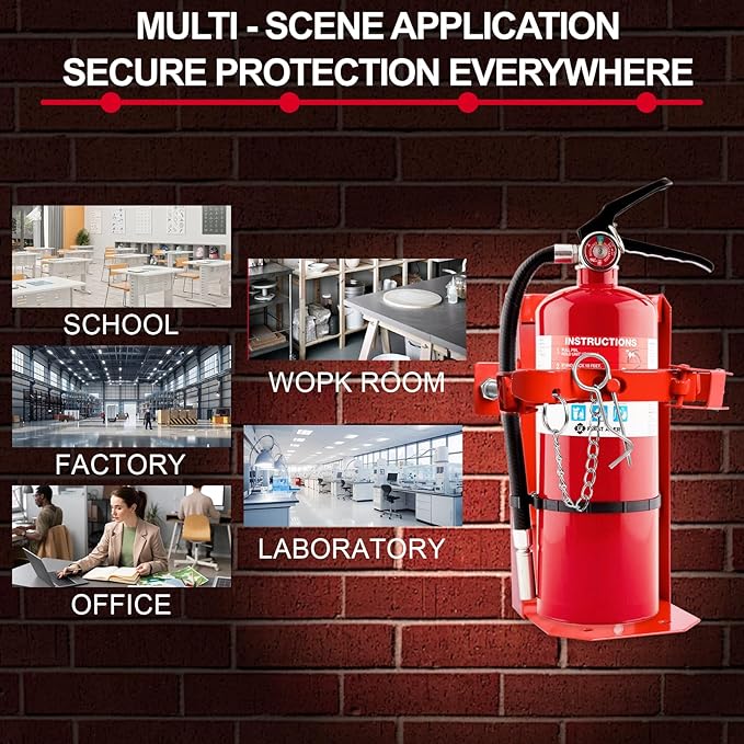 Fire Extinguisher Mount for 5 lb & 10 lb Extinguishers, Heavy Duty ST12 Steel Holder for Truck, Boat, Garage & Wall Mount, Rust-Resistant Powder Coated, Replacement for Amerex 809