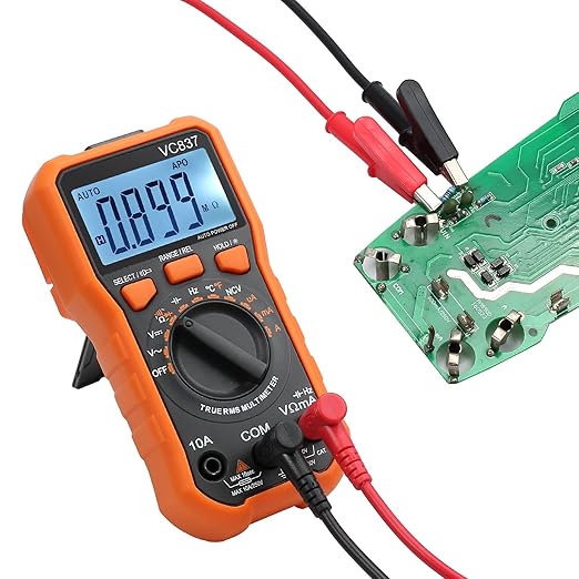 Proster Autoranging Multimeter 6000 Count - AC DC Current Tester Voltage Meter Volt Ohm Meter with Alligator Clips TRMS NCV Temperature Capacitance Diode Audible Continuity Meter