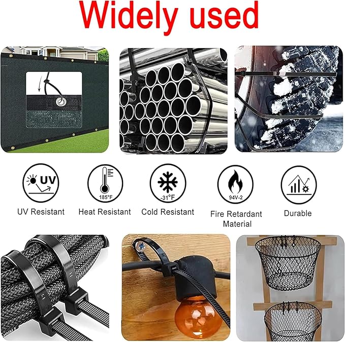 Long Heavy Duty Zip Ties 22 inch with 120 Pounds Tensile Strength Strong UV Resistant Big Cable Ties Environmentally friendly Industrial quality Black 50 pack