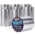 TAPEBEAR 9Rolls Extra Thicker Butyl Tape Waterproof 8inch x16feet, 51mil Aluminum Butyl Sealant Tape, Duct Sealing Adhesive for RV Roof Repair, Boat and Pipe Sealing, Metal, Roof Leak Patching