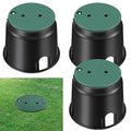 Tandefio 3 Pcs 910 Electrical Splice Box 10 Inch Diameter Underground Electrical Junction Box Inground for Outdoor Wiring Splices (Black)