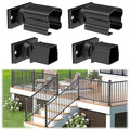 Egadis 4 Pack Aluminum Deck Railing Bracket Connector, Adjustable Railing Bracket, Black Textured AAMA 2604 Powder-Coat Finish Railing System for Outdoor Decks, Porches & Balconies