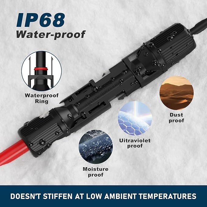 Solar to Anderson Extension Cable 10AWG Solar Connector for RV Foldable Solar Panel, Portable Power Station, Solar Generator(75FT)