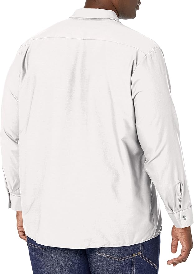 Red Kap Men's Long Sleeve Industrial Work Shirt | Moisture Wicking Button Up, Wrinkle Resistance Fights Fading & Stains