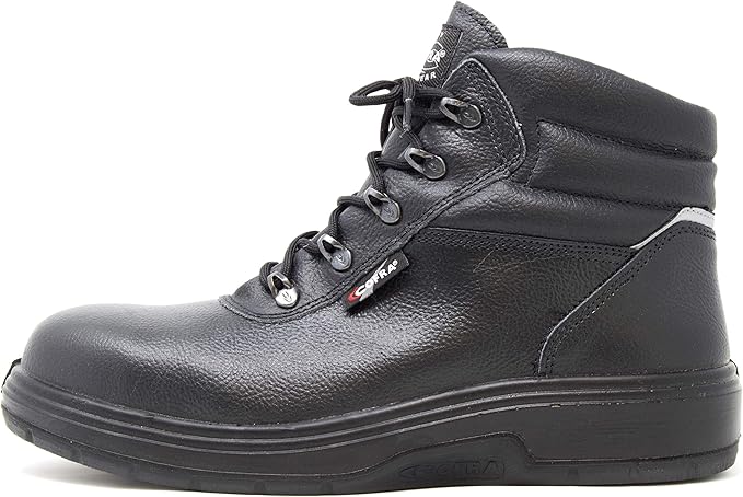 COFRA Leather Work Boots - NEW ASPHALT Treadless Footwear with Composite Safety Toe & Heat Defender Nitrile Rubber Outsole - Size 8