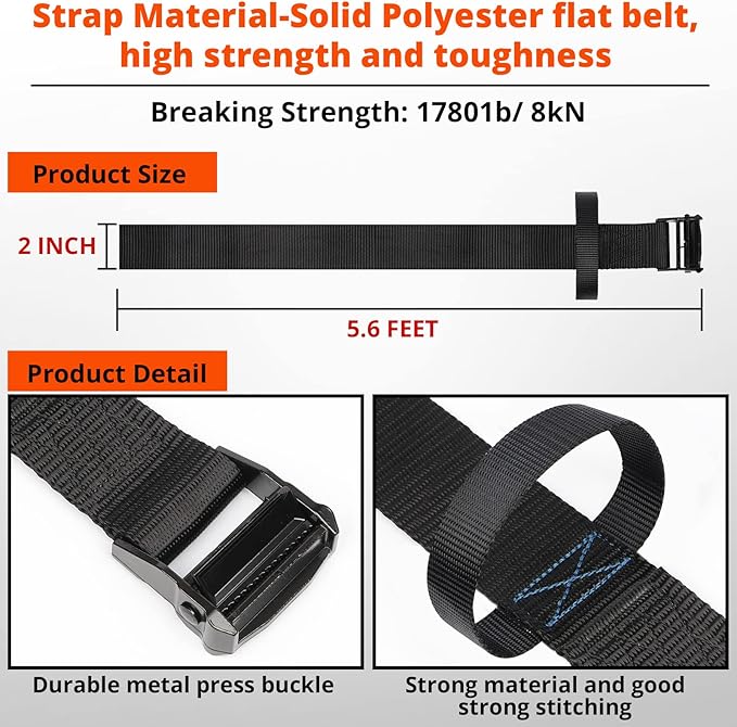 TRSMIMA Tree Stand Hunting Harness - Climbing Stands Strap Treestand Belt with Adjustable Metal Hook Quick Easy Quiet To Use