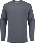 FR Shirts for Summer Crew T-Shirt 5.5OZ Heather Jersey Flame Resistant Long Sleeve Crew T Shirt CAT2