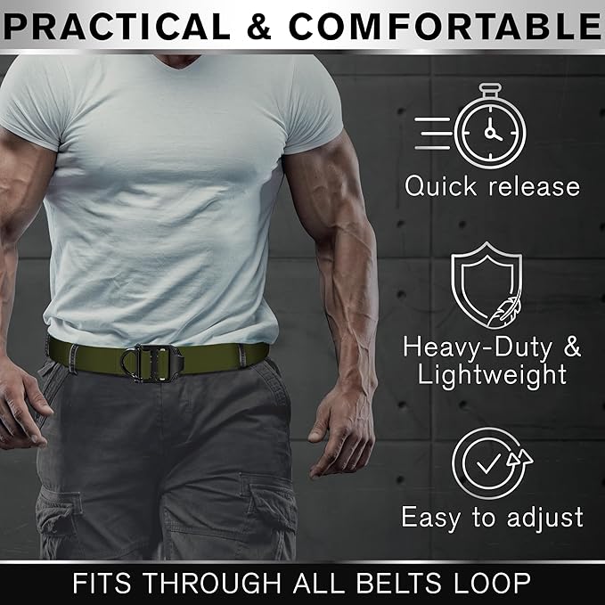 TECEUM Tactical Belt – Heavy-Duty & Quick Release – Military, Work, Rigger, Duty & Utility Belt for Men