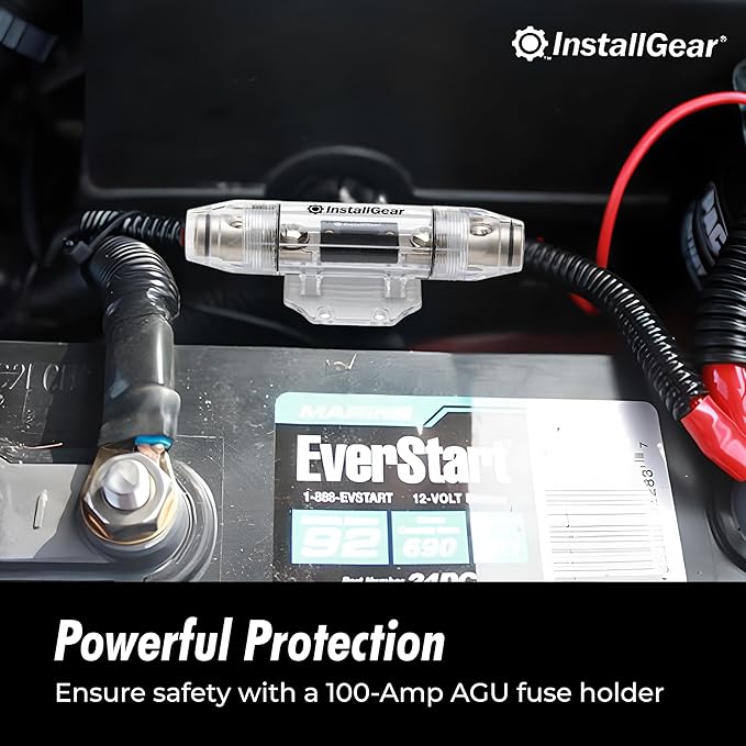 InstallGear 1/0 Gauge AWG in-Line ANL Fuse Holder (100A)