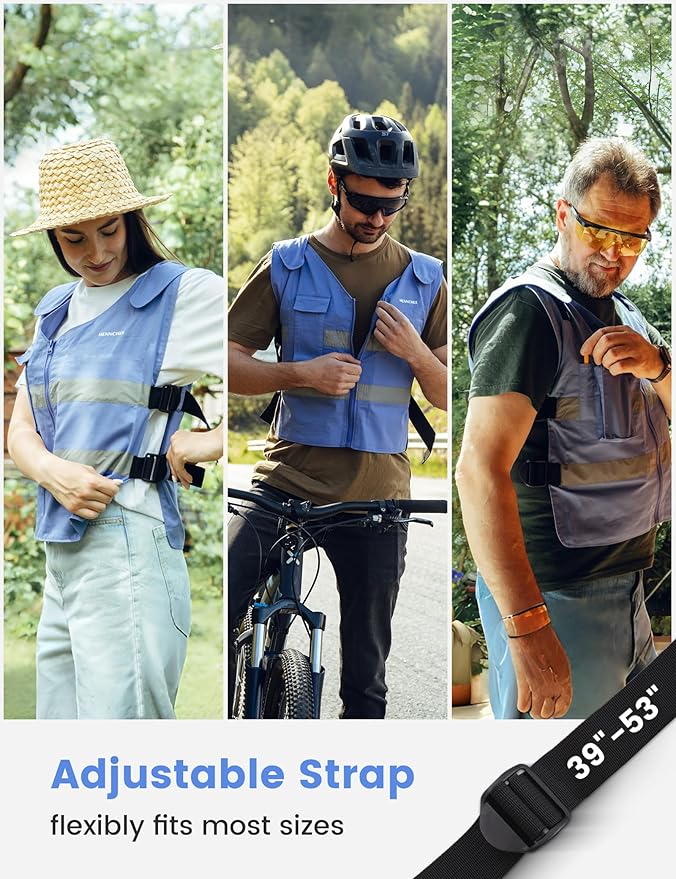 HENNCHEE Cooling Safety Vest for Men & Women, 12PCS Ice Packs, Body Cool Clothing for Hot Weather Outside Workers