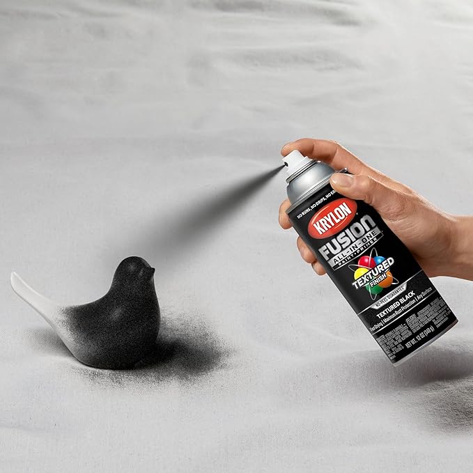 Krylon Fusion All-In-One Adhesive Spray Paint for Indoor/Outdoor Use, 12 oz, Black