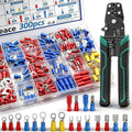 smseace 300pcs 19 Values Electrical Crimp Connectors with Crimping tool spade connector kit Fork Spade Butt Ring Bullet Crimp Connectors