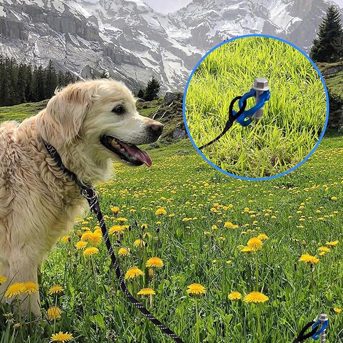 Homeon Wheels 16 Pcs Aluminum Ground Anchors, Non-Rust Cast Tent Stakes Heavy Duty Metal Tent Stakes Pegs for Securing Animals, Tents, Canopies, Sheds, Car Ports, Swing Sets Outdoors Beach