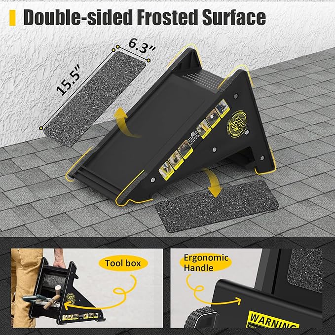 Stable Platform Ladder Leveler - Ladder Levelers for Extension Ladders with Storage for Uneven Surfaces (Classic Black)
