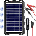 SUNAPEX 12V Solar Battery Charge: 8W Waterproof Portable Solar Panel Kit - Battery Maintainer Trickle Charger - with Upgrade Built in Charge Controller for Car Boat RV Trailer Automotive Motorcycle