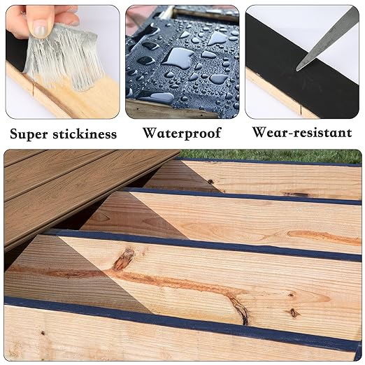 GEYYANG Deck Joist Tape - 6 inch x 50 Feet, Waterproof Seal Antiseptic Butyl Tape, Self-Adhesive Flashing Tape for Wood Decks, Beams, Roof (2 Rolls)