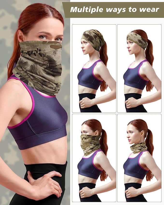 Cuffbow 12 Pack Neck Gaiters Face Mask Bandana Balaclava for Men Women Cooling Neck Gaiter Summer UV Sun Protection Scarf