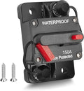 RED WOLF 150A Amp Marine Circuit Breaker Fuse Holder with Manual Reset Waterproof 12V- 48V DC for Boat Trolling Motor Marine ATV Trailer Vehicles Stereo Audio Electronic Battery Solar System 150 AMP