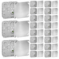 OHLECTRIC 4x4 Electrical Junction Boxes with Blank Covers (20-Pack) 1-1/2 Inch Deep, 21 Cu. in. 4 Inch, Heavy-Duty Metal Outlet Boxes, Bulk Pack Steel Box Duplex Receptacle & Black Cover, UL Listed