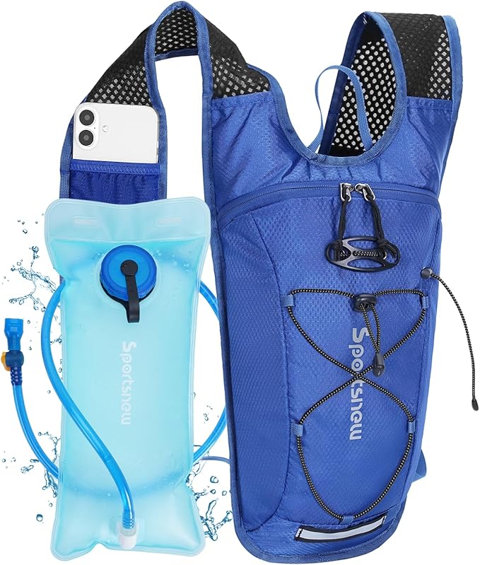 sportsnew Hydration Backpack with 2L Water Bladder, 6L Lightweight Water Backpack for Hiking, Running and Cycling, Hydro Pack for Men Women