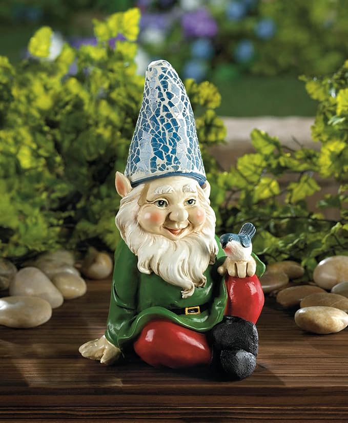 Eastwind Gifts 10016215 Cheery Gnome Solar Garden Statue