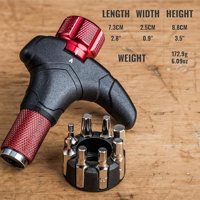 PRO BIKE TOOL Adjustable T Torque Wrench - 4, 5 and 6 Newton Meters - Quality Bicycle Maintenance Tool for Road & Mountain Bikes - 1/4 Inch Hex Driver Torque Wrench for Home & Roadside Repair