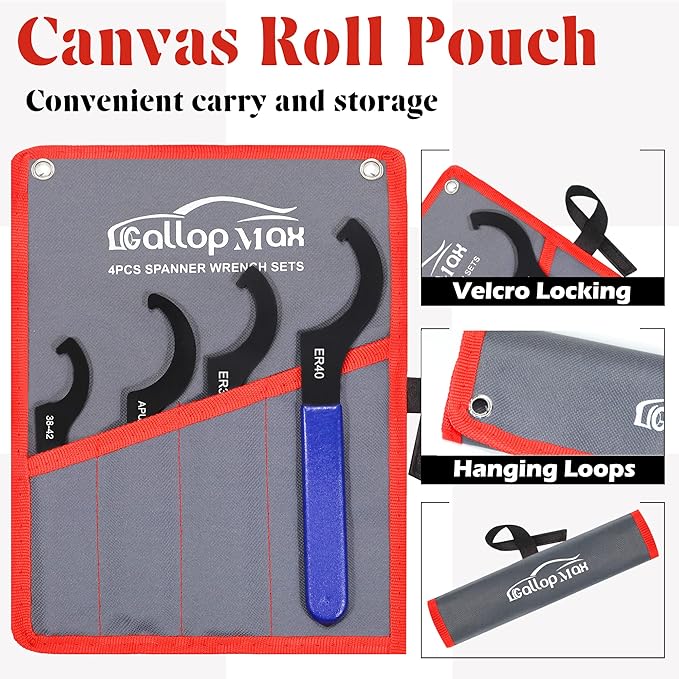 4Pcs Universal Coilover Spanner Wrench Set, Shock Wrench Adjustable Spanners for Most Car and Motorcycle Coil Over Shock Adjustments