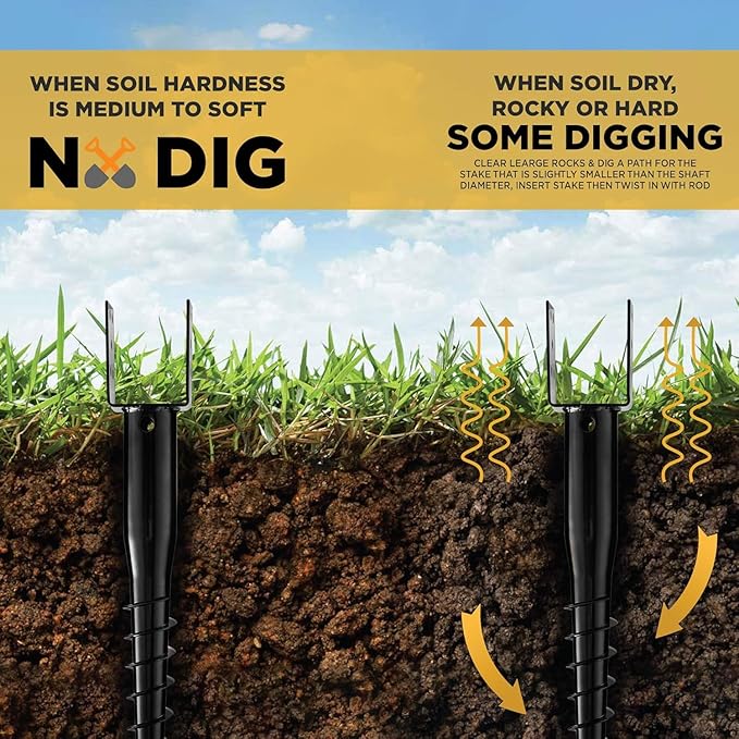 Premium No Dig Ground Anchor DIY Screw in Stake U-Model 27 Inch Fits Standard 4x4 Posts (3.5" X 3.5") Great for Mailbox and Fence Posts